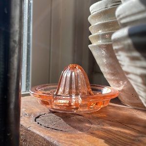 Vintage Pink Depression Glass Juicer